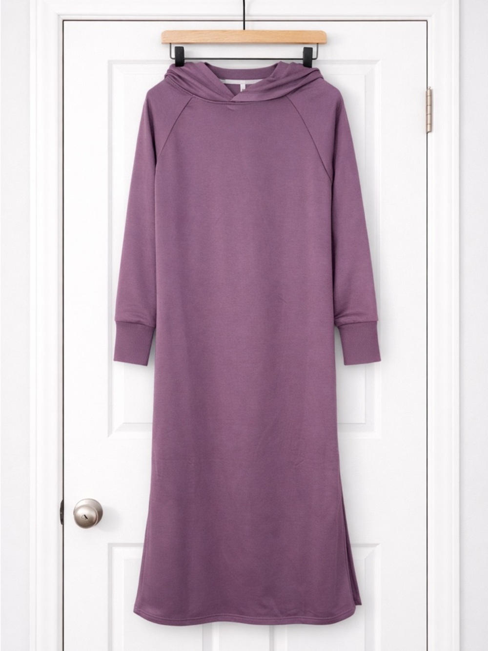 HALARA Long Sleeve Hooded Maxi Dress in Mauve Purple Sz XS